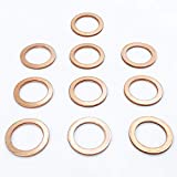 Prime Ave OEM Copper Oil Drain Plug Washer Gaskets Compatible/Replacement for Mercedes Part#: 007603-014106 (Pack of 10)