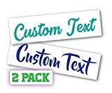 Two Pack Custom Decal Text Name Sticker Compatible with Yeti Tumbler Cup, Laptop, Phones, Boats, Helmets, Bottles, Cars and Vehicles (Glitter Colors Available)