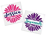 Flower Decals for Tumblers, Your Choice of Colors & Name | Decals by ADavis