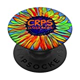 CRPS Awareness Fire Orange Sunflower Warrior RSD Survivor PopSockets PopGrip: Swappable Grip for Phones & Tablets