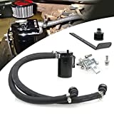 RULLINE Oil Catch Can Kit Oil Separator Reservoir Tank Engine Polish Baffled Compatible with 2011-2019 Ford F150 2.7EB 3.5EB 5.0 Passenger Side with Breather Filter,Aluminum,Black,400ml