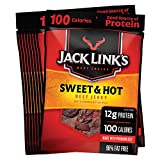 Jack Link’s Beef Jerky, Sweet & Hot, 1.25 oz. Bags, 10 Count – Flavorful Meat Snack for Lunches, 12g of Protein and 100 Calories, Made with 100% Beef - 96% Fat Free, No Added MSG or Nitrates/Nitrites