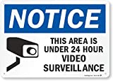 SmartSign - U1-1002-NP_14x10 Notice - This Area Is Under 24 Hour Video Surveillance Sign By | 10" x 14" Plastic