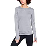 Under Armour Women's Locker Tee Long sleeve, True Gray Heather (025)/Black, X-Large