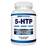 5-HTP 200mg Plus Calcium for Mood, Sleep, Anxiety – Supports Calm and Relaxed Mood – 99% High Purity – 120 Capsules – Arazo Nutrition