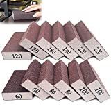 12 Pack Sanding Sponges,Wet Dry Sanding Blocks,Coarse Medium Fine Sand Foam Sandpaper in 60/80/100/120/180/220 Grits for Metal Polish,Wood,Drywall,Pot Pan Brush