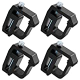 MOTAFAR 4 PCS Mounting Clamps Ladder Rack Clamps Truck Cap Topper Camper Shell Heavy Duty for Chevy Silverado Sierra 1500/2500/3500; Dodge, Ram 1500/2500/3500, F150 F250, Mitsubishi, Toyota(Black)