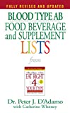 Blood Type AB Food, Beverage and Supplement Lists (Eat Right 4 Your Type)