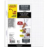 Five Star Loose Leaf Paper, 3 Hole Punched, Reinforced Filler Paper, Graph Ruled, 11-1/2" x 8", Insertable Notebook Paper, 75 Sheets/Pack, 1 Pack (17018)