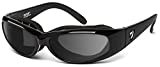 7eye by Panoptx Chubasco | Wind Blocking Sunglasses - Glossy Black, Gray Lenses, One Size