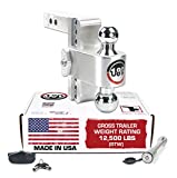 Weigh Safe 180 Hitch CTB6-2-KA 6" Drop Hitch, 2" Receiver 12,500 LBS GTW - Adjustable Aluminum Trailer Hitch Ball Mount & Chrome Plated Combo Ball, Keyed Alike Key Lock and Hitch Pin