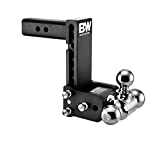 B&W Trailer Hitches Tow & Stow - Fits 2" Receiver, Tri-Ball (1-7/8" x 2" x 2-5/16"), 7" Drop, 10,000 GTW - TS10049B