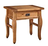 Linon 76057ANT01U Antique Finish Santa Fe End Table, Brown Brown End, 17.99"D x 24.02"W x 24.02"H