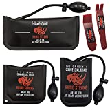 The Original Rhino Strong Commercial Grade Air Wedge Bag Pump Professional Leveling Kit & Alignment Tool Inflatable Shim Bag 3 Piece (Small, Medium, Large). 3 sizes for all of your individual needs.