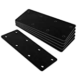 OTTFF 6 Pcs Black Flat Straight Mending Metal Plate with 8 Predrilled Holes, 6½" Length 2⅝" Width 2.9mm Thickness, Strong Carbon Steel Repair Brace Brackets Fixing Connect Straps