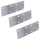 Hyever 3 Pieces Flat Straight Brace Bracket Steel Metal Mending Fixing Plate,Brushed Finish 5.4" × 1.9" × 0.08"