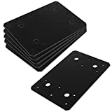 6 Pack 6 x 3-7/8 inches Black Flat Mending Plate, Steel Straight Braces, Heavy Duty Tie Plate Metal Joining Repair Plates Fixing Connector for Wood Furniture Timber, 2.9 mm Thickness