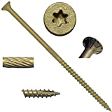 #10 x 6" Bronze Star Exterior Coated Wood Screw Torx/Star Drive Head (1 Pound - 32 Approx. Screw Count) - Multipurpose Exterior Coated Torx/Star Drive Wood Screws