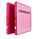 Emraw Super Great 1/2" 3-Ring View Binder with 2-Pockets - Available in Fuschia - Great for School, Home, & Office (2-Pack)