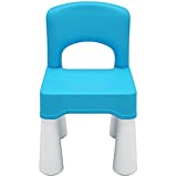 burgkidz Plastic Toddler Chair, Durable and Lightweight Kids Chair, 9.3" Height Seat, Indoor or Outdoor Use for Toddlers Boys Girls Aged 2+ Blue