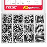 YEEZET 620PCS M4 M5 M6 Heavy Duty Bolts and Nuts Assortment Kit, 304 Stainless Steel, Includes 13 Most Common Sizes