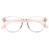 Gaoye Blue Light Blocking Glasses, Fashion Round Fake Computer Eyewear Anti UV Ray/Glare Eyeglasses for Women (Pink)