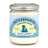 Pet's Favorite - Tested & Proven - Odor Eliminating Candle, Pet-Friendly Scented Candle, in 4 Great Fragrances – 70-Hour Burn Time, Cotton Wick (Clean Laundry, Pack of 1)