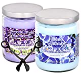 Pet Odor Exterminator Candle Bundle with Candle Wick Trimmer | Blue Serenity | Lavender with Chamomile | 13 oz. Parasoy Blend | Pack of 2 | Specialty Pet Products | Pet Odor Eliminator for Home