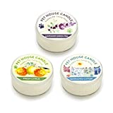 Pet House Mini Candle Set by One Fur All, Pack of 3 - Top 3 Candles - Pet Odor Eliminator Candle, Burn Time - 10-12 Hours Pet Candle, Non-Toxic, Ideal for Smaller Spaces