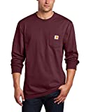 Carhartt Men's K126 Workwear Jersey Pocket Long-Sleeve Shirt (Regular and Big & Tall Sizes), Port, Medium