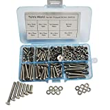 M4-0.7 x 10mm,12mm,16mm,20mm,25mm,30mm Pan Head Phillips Machine Screws,18-8 Stainless Steel Bolts Nuts Washers Screws Assortment Set (M4 Pan Head Phillips Screws)