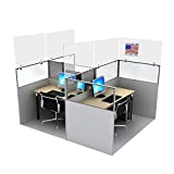 Cubicle Sneeze Guard by SPEEDYORDERS – Sneeze Guard for Cubicle - Clear Cubicle Divider - Wall Extender Plexiglass For Cubicle With Removable Clamps 1/4" Thick 24"W x 16"H - Includes 2 clamps