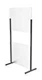 Acrlic Plexiglass Shield Sneeze Guard Floor Stand Landscape (32" Wide) or Portrait (24" Wide) Tabletop (25" Tall) or Floor Standing (69" Tall) 10064+10054-2D Flexible Installation Two Arylic Panels