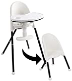 Primo Cozy Tot Deluxe Convertible Folding High Chair & Toddler Chair - Black, Black/White , 14x18x23.6 Inch (Pack of 1)