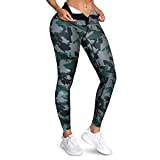 Rolewpy Sauna Sweat Pants for Women High Waist Slimming Pants Compression Thermo Workout Leggings Body Shaper Thighs (Camouflage, Large)