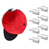 Modern JP Adhesive Hat Hooks for Wall (8-Pack) - Minimalist Hat Rack Design, No Drilling, Strong Hold Hat Hangers - U.S. Patent Pending