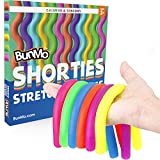 BUNMO Shorties Monkey Noodle Fidget Pack. 12pk Short Monkey Noodle Fidget Toy & Sensory Toys - Pull, Wrap & Twist Stretchy Strings Fidget Toys or Fidget Noodles. Tactile Toys for Anxiety Relief.