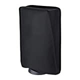PlayVital Black Nylon Dust Cover for PS5, Soft Neat Lining Dust Guard for PS5 Console, Anti Scratch Waterproof Cover Sleeve for Playstation 5 Console Digital Edition & Disc Edition
