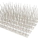 QIEGL Bird Spikes for Pigeons Cover 25 Feet Small Birds Anti Bird Spikes Bird Deterrent Spikes Repellent Fence Spikes (23 Pack Uninstalled)