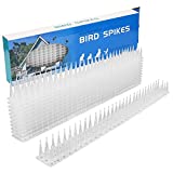 Defender Spikes, 12 Pack Plastic Bird Spike, Outdoor Wall Cat Spikes - Keep Off Pigeon, Woodpecker, Raccoons and More, 17 Feet Anti-Theft Climb Strips