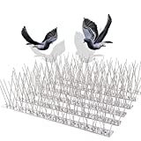 REMIAWY Bird Spikes for Pigeons Small Birds Cat, 5 Feet Anti Bird Spikes Stainless Steel Bird Deterrent Spikes 5 Strips