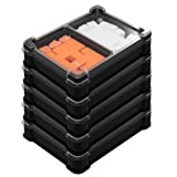 UniqTraySystem 5-Pack Token Two-Cell Box for Board Game Pieces, Meeples, Dice, Tokens (5 Modular Trays with a Transparent Removable lid)