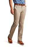 Dockers Men's Straight Fit Signature Lux Cotton Stretch Khaki Pant-Creased, Timberwolf, 36W x 32L
