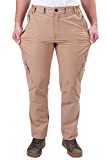 Postropaky Mens Hiking Quick Dry Lightweight Waterproof Fishing Pants Outdoor Travel Climbing Stretch Pants (Khaki, 40W x 30L)