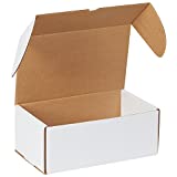 Aviditi White Corrugated Outside Tuck Mailing Boxes, 11 3/4" x 7 1/4" x 4 3/4", Pack of 25, Crush-Proof, for Shipping, Mailing and Storing