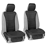 Motor Trend LuxeFit Black Faux Leather Car Seat Covers for Front Seats, 2 Piece Set – Premium Car Seat Protectors, Universal Front Seat Cushions for Auto Truck Van & SUV, Car Accessories Interior