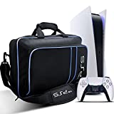 Carrying Case for PS5, Travel Bag Storage for PS5 Console Disc/Digital Edition and Controllers, Protective Shoulder Bag for PS5, Controllers, Game Cards, HDMI and Accessories Case