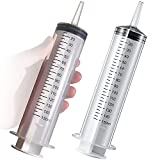 2 Pack Large Syringes, Large Plastic Garden Industrial Syringes for Scientific Labs, Measuring, Watering, Refilling, Filtration Multiple Uses (150 ML)