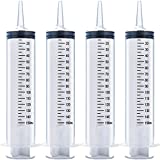 4 Pack 150ml/cc Large Syringe Plastic Liquid Measuring Syringe Tools Individually Sealed with Measurement for Scientific Labs, Measuring Liquids, Feed Pets, Medical Student, Oil or Glue Applicator