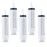 5 Pack 150ml Syringes, Large Plastic Syringe for Scientific Labs, Dispensing and Multiple Uses